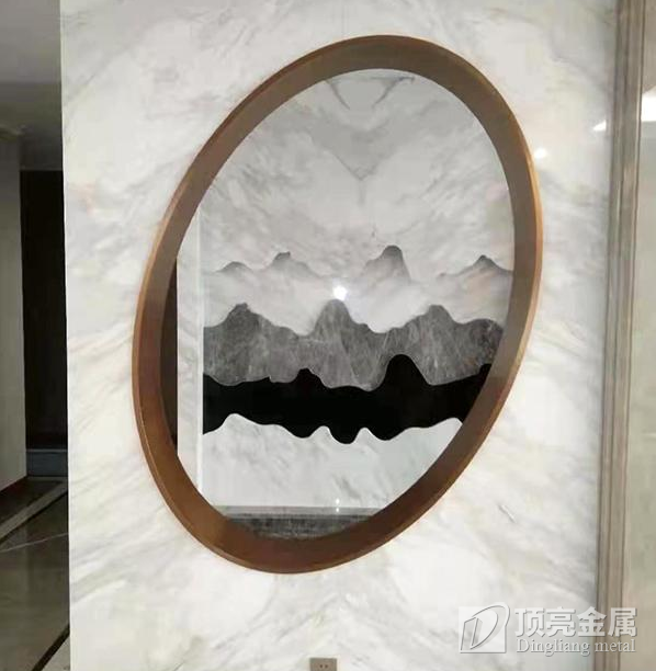 墙洞椭圆形拉丝玫瑰金不锈钢哑口套